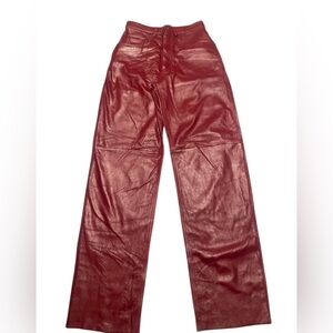 WILSONS LEATHER M Julian Red Genuine Leather Vintage Pants Men's 30” Waist